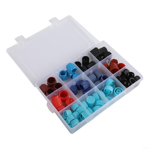 QOXEZY 77-teiliges Auto-Klimaanlagen-Ventilkern-Staubkappen-Set mit O-Ring-Dichtungen für R134a R12-Systeme, hohe und niedrige Seitenschutzabdeckungen für zuverlässige AC-Wartung QOXEZY 77-teiliges Auto-Klimaanlagen-Ventilkern-Staubkappen-Set mit O-Ring-Dichtungen für R134a R12-Systeme, hohe und niedrige Seitenschutzabdeckungen für zuverlässige AC-Wartung von QOXEZY