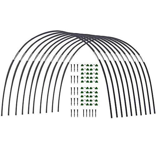 QOXEZY Garten Pflanzen Tunnel Bögen, Gewächshaus Reifen Tunnel Bogen, Polytunnel Bögen Pflanzenabdeckung Stützrahmen für Hochbeet Gewächshaus Reifen für Hochbeet von QOXEZY