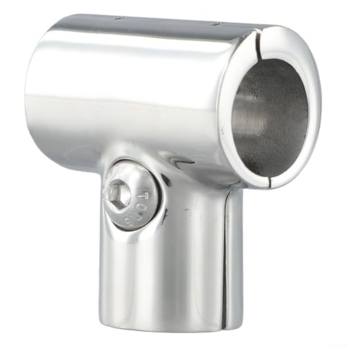 QOXEZY Marine Handlauf 90 Grad Gelenkverbinder, Bootsdeck-Hardware T-Form Fitting für 22 mm 25 mm Rohrgeländersystem, korrosionsbeständiges 316 Edelstahl-Material, einfache Installation von QOXEZY