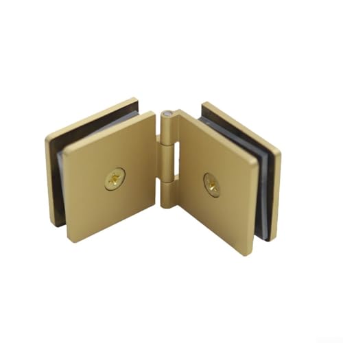 Quadratische Duschtür-Glasklemme, sicheres festes Paneelscharnier für 812 mm gehärtetes Glas in Chrom-Finish (Gold) von QOXEZY
