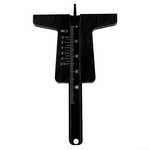 Reifendruckmesser aus Aluminiumlegierung zur Messung der Profiltiefe in Automobilanwendungen (schwarz) von QOXEZY
