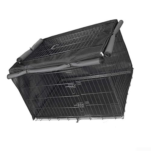 Staubschutz für Hundekäfige aus 420D Oxford-Tuch, bietet Staubbeständigkeit und faltbare Aufbewahrung, geeignet für verschiedene Käfigmaße (125 × 77 × 81 cm) von QOXEZY