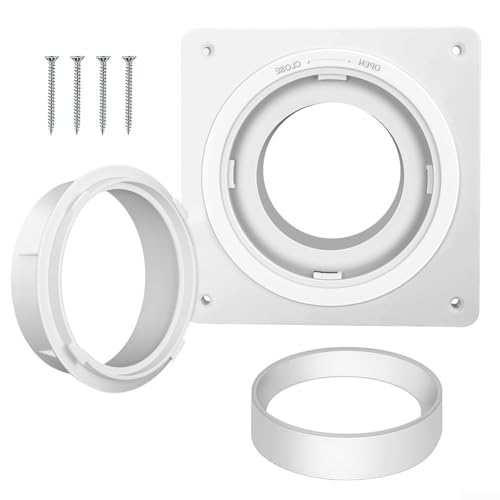 Trockner-Lüftungsanschluss-Set mit Schnell-Twist-Lock-Wandplatte, auslaufsicher, sichere Passform für Waschküche und Badezimmer-Abluftbelüftung von QOXEZY