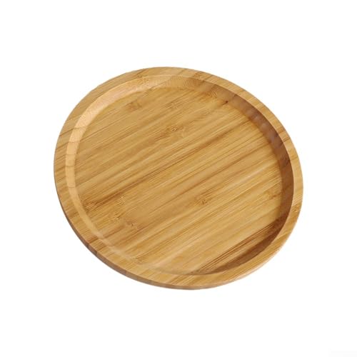 Verschönern Sie Ihren Tisch mit dem wunderschön gearbeiteten runden Holztablett (20 x 20 x 1,5 cm) von QOXEZY