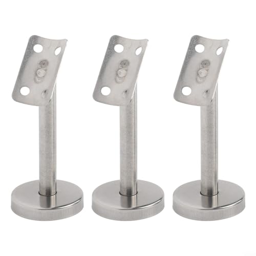 Verstellbare Säulenhalterungen für Handläufe, 3-teiliges Set aus 304 Edelstahl für sichere Treppenunterstützung (100 mm-A) von QOXEZY