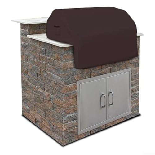 Wasserdichte Grillabdeckung, Outdoor-Schutz, 210D-Polyestergewebe, Gartengrillabdeckung, wetterbeständig, UV-Schutz, leicht zu reinigen, leichte Lagerung (121,9 cm) von QOXEZY