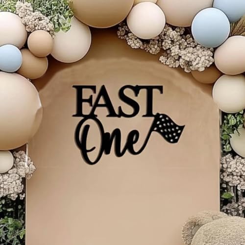Fast One-Schild als Hintergrund, Holzbanner zum 1. Geburtstag, Dekoration zum 1. Geburtstag, Fast One Racing Party-Dekoration von QPARTYFIRE