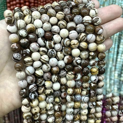 4–10 mm natürliche runde Tigerauge-Amazonit-Achat-Rosenquarz-Angelit-Lavasteinperlen zur Schmuckherstellung, DIY-Armbandzubehör, Australien-Zebra, 10 mm, 35 Stück Perlen 4–10 mm natürliche runde Tigerauge-Amazonit-Achat-Rosenquarz-Angelit-Lavasteinperlen zur Schmuckherstellung, DIY-Armbandzubehör, Australien-Zebra, 10 mm, 35 Stück Perlen von QPFNEI
