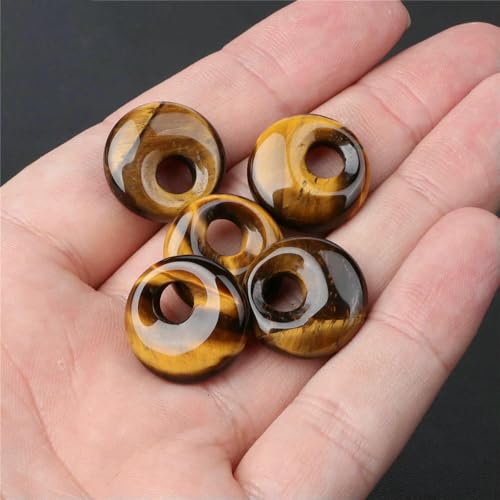 45 Arten Tigerauge Steinperle Natur Gelb Cabochon Rund Facettiert Quadrat Lose Perlen Passform Modeschmuck Herstellung Handarbeit Lieferung-Nr.45 18mm von QPFNEI