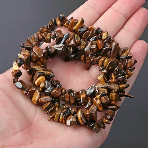 45 Arten Tigerauge Steinperlen Natur Gelb Cabochon Rund Facettiert Quadrat Lose Perlen Passend für Modeschmuck Herstellung Handarbeit Lieferung-Nr. 22 5-8mm von QPFNEI