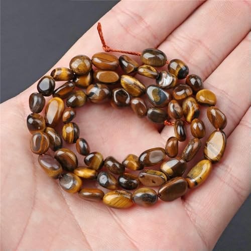 45 Arten Tigerauge Steinperlen Natur Gelb Cabochon Rund Facettiert Quadrat Lose Perlen Passend für Modeschmuck Herstellung Handarbeit Lieferung-Nr. 23 6-8mm von QPFNEI