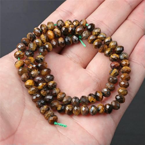 45 Arten Tigerauge Steinperlen Natur Gelb Cabochon Rund Facettiert Quadrat Lose Perlen Passend für Modeschmuck Herstellung Handarbeit Lieferung-Nr. 29 4x6mm von QPFNEI
