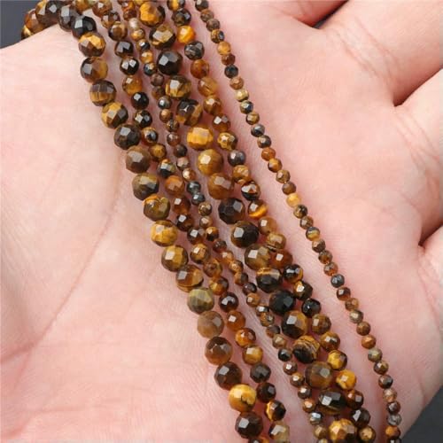 45 Arten Tigerauge Steinperlen Natur Gelb Cabochon Rund Facettiert Quadrat Lose Perlen Passend für Modeschmuck Herstellung Handarbeit Lieferung-Nr. 30 2mm von QPFNEI