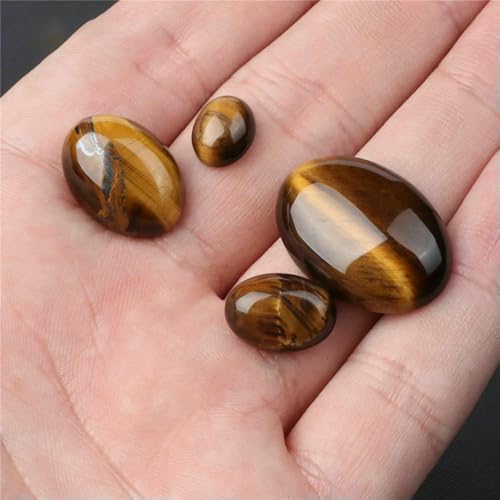 45 Arten Tigerauge Steinperlen Natur Gelb Cabochon Rund Facettiert Quadrat Lose Perlen Passend für Modeschmuck Herstellung Handarbeit Lieferung-Nr. 37 8x10mm von QPFNEI