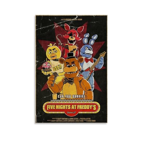 QPKNZNBAR Five Poster Nights At Terror Reasoning Freddy's Comic Vintage Für Zimmer, Ästhetische Leinwand-Wandkunst, Schlafzimmer-Dekor Posters 20x30inch(50x75cm) von QPKNZNBAR
