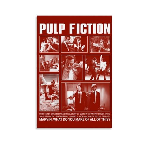 QPKNZNBAR Pulp Poster Fiction Vintage Crime Thriller Movie Collage Für Zimmer, Ästhetische Leinwand-Wandkunst, Schlafzimmer-Dekor Posters 24x36inch(60x90cm) von QPKNZNBAR