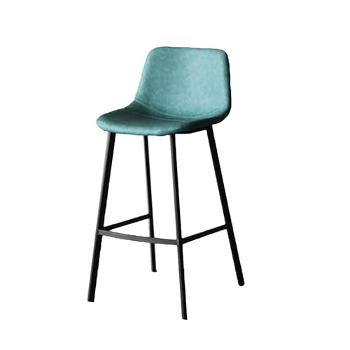 QPKZ Barhocker, Counter Height Barhocker für Kücheninsel, Moderne gepolsterte Barstuhl, Kunstleder -Barhocker Frühstück Küchentheke mit Rücken und Fußstütze Green von QPKZ
