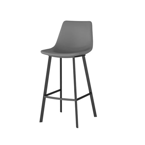 QPKZ Barhocker, Counter Height Barhocker für Kücheninsel, Moderne gepolsterte Barstuhl, Kunstleder -Barhocker Frühstück Küchentheke mit Rücken und Fußstütze Grey von QPKZ