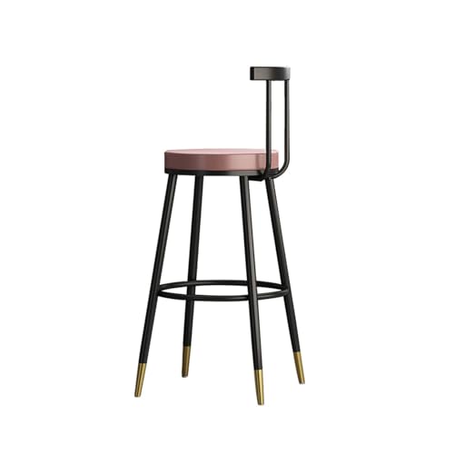QPKZ Barhocker, Counter Height Barhocker für Kücheninsel, Moderne gepolsterte Barstuhl, Kunstleder -Barhocker Frühstück Küchentheke mit Rücken und Fußstütze Pink von QPKZ