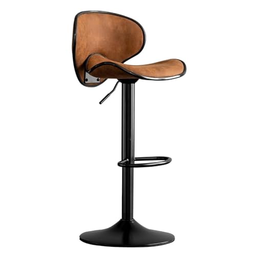 QPKZ Drehstühle Barhocker höhenverstellbar mit lehne barstuhl, Küchenstühle Mit Fußstütze, Gemütliche PU Weiche Sitzfläche, Für Tresenhocker, Wohnküchen, Hotels, Bar Hock Brown von QPKZ