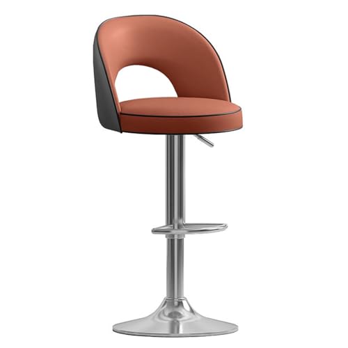 QPKZ Drehstühle Barhocker höhenverstellbar mit lehne barstuhl, Küchenstühle Mit Fußstütze, Gemütliche PU Weiche Sitzfläche, Für Tresenhocker, Wohnküchen, Hotels, Bar Hock Brown von QPKZ