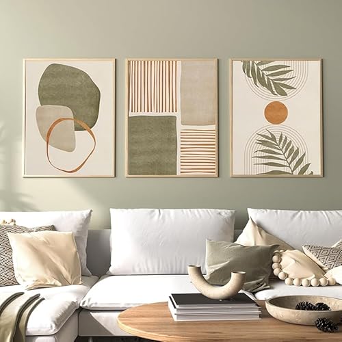 QPLGTU Abstrakte Kunst, Geometrischer Blumenhintergrund Wandposter Set, Gedruckte Dekorative Poster Für Schlafzimmer Und Wohnzimmer, Rahmenlos (Stil 3,30x40cm*3) von QPLGTU