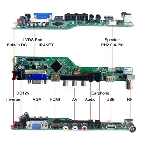 QPOGRMJR for LP154W01-A1/A3/A5 LP154W01-TL Treiber Controller Board Analog TV LCD Matrix IR + USB + AV + HDMI + VGA Kit 1280 * 800 LVDS 30-Pin 1CCFL(for LP154W01(TL)(B5)) von QPOGRMJR