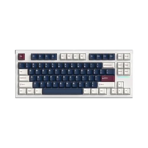 QPSJXN 75% mechanische Tastatur mit Dichtungsstruktur 83 RGB Hot-Swappable 3/5-Pin-Schalter DREI-Mode-Kompatibilität(Spun Sugar) von QPSJXN