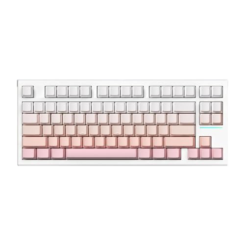 QPSJXN 75% mechanische Tastatur mit Dichtungsstruktur 83 RGB Hot-Swappable 3/5-Pin-Schalter DREI-Mode-Kompatibilität(White OV) von QPSJXN