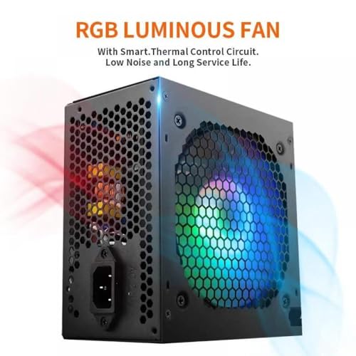 QPSJXN AK 700W PC Netzteil Einheit Black ATX Desktop PSU mit 120 -mm -RGB -Lüfterspiel und BTC QPSJXN AK 700W PC Netzteil Einheit Black ATX Desktop PSU mit 120 -mm -RGB -Lüfterspiel und BTC von QPSJXN