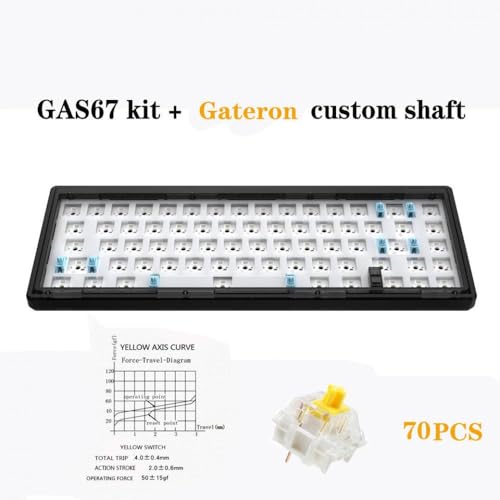 QPSJXN Customized Hot-Swapping Mechanical Keyboard mit RGB-Hintergrundbeleuchtungsdichtungsstruktur für kompatible Schalter(Gateron Yellow) von QPSJXN