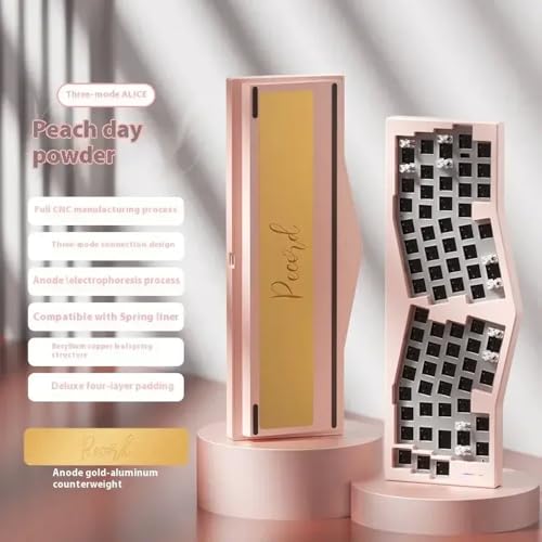 QPSJXN Customized Mechanical Keyboard mit RGB Tri-Mode Aluminium-Design kompatibel mit PC-Zubehör und Geschenken(Pink) von QPSJXN