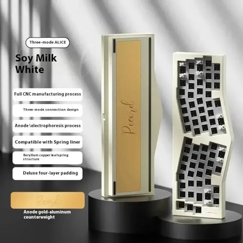 QPSJXN Customized Mechanical Keyboard mit RGB Tri-Mode Aluminium-Design kompatibel mit PC-Zubehör und Geschenken(White) von QPSJXN