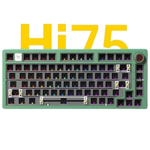 QPSJXN Dichtungsmontierte RGB-Backbeleuchtung Heiß-swappbar 81 Mechanische Tastatur Anpassbare Barebone-Tastatur(Dark Green-RGB Light) von QPSJXN