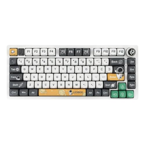 QPSJXN HI75 RGB RGB Rückenbeleuchtete mechanische -Tastatur mit Metallbasis Hot Swappable Dichtungsstruktur PBT -Tastatur und HiFi -Sound(Astronaut-SOA) von QPSJXN