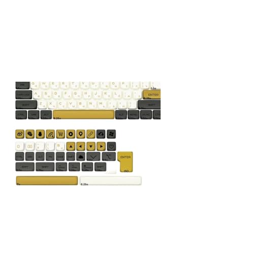 QPSJXN KBDIY Retro Glimmer Theme Profile -Profil -Schlüsselkaps 142 MX Switches für mechanische -Tastaturen ISO PBT KOA -Schlüsselkaps(Glimmer Theme-RU) von QPSJXN