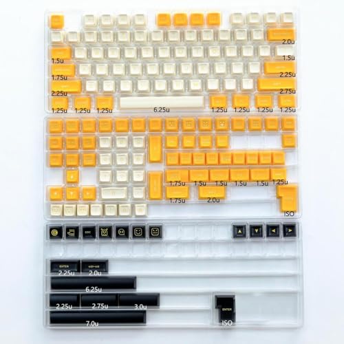 QPSJXN KBDIY SA Profile Keycap -Set PBT Double Shot ISO Eingeben Sie 7U -SpaceBar -kompatibel mit Benutzerdefinierten mechanischen Tastatur -Kits(Banana) von QPSJXN
