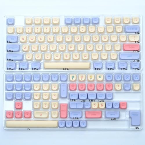 QPSJXN KOA Ocean Whale PBT Keycap Set 135 mechanische Tastaturen MOA Layout 7U ISO für japanische koreanische und russische Layouts geeignet(Marshmallow-EN) von QPSJXN