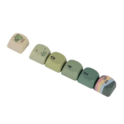 QPSJXN Kompatible zusammenhängende Zusammenhänge Rainy Froggy Day Keycap Set 144 MOA-Profil 5-Seiten-Farbstoff-Publimation PBT für 60 Prozent 65 Prozent 75 Prozent TKL und Tastatur in voller Größe von QPSJXN