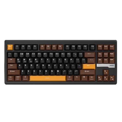 QPSJXN Krypton QS87 87-Key RGB Mechanische Tastatur mit DREI Modi Aluminium-Design und Messingkügelchen ideal für Verschiedene Systeme(MLD Black) von QPSJXN