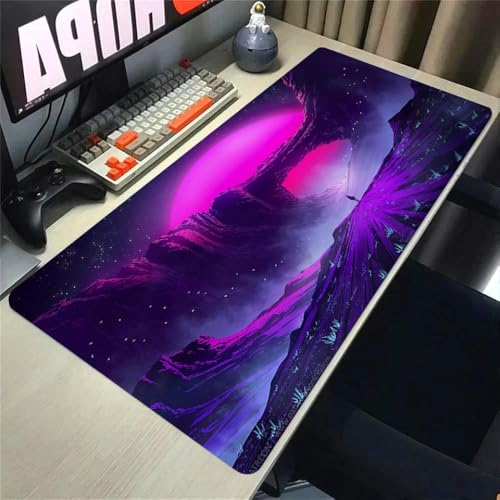 QPSJXN Large XXL Maus -Pad Sonnenuntergangslandschaft Design 40x90 cm Naturkautschukmatte für Schreibtisch und Geschenk(CS06018) von QPSJXN