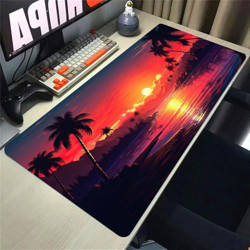 QPSJXN Large XXL Maus -Pad Sonnenuntergangslandschaft Design 40x90 cm Naturkautschukmatte für Schreibtisch und Geschenk(CS06023) von QPSJXN