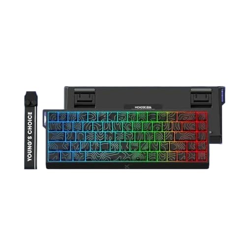 QPSJXN Mchose Ace 60 Pro 68 Magnetic Switch Hot Swappable RGB Mechanische Tastatur anpassbare -Tastatur für PC -Spielerzubehör(68 Black line Uranus) von QPSJXN