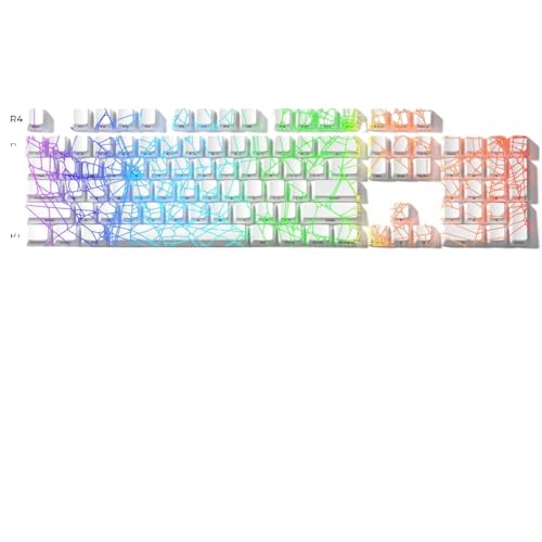 QPSJXN OEM-Profil IMD-Tech-Schlüsselkap-Set 118 mit topografischem Muster Shine-Through-Design(White Spider Web) von QPSJXN