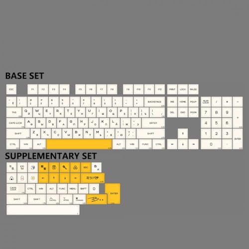 QPSJXN PBT 141 Marshmallow Keycap Set KOA Profil(Honey Milk-RU) von QPSJXN