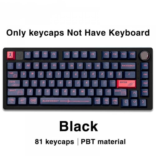 QPSJXN PBT -Schlüsselkaps 81 Profil fünf Seitenfarbstoff -Sublimation DIY -Tastatur -Kits(Black Warrior) von QPSJXN
