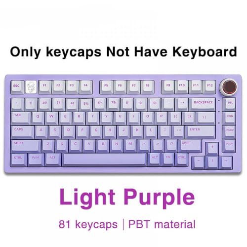 QPSJXN PBT -Schlüsselkaps 81 Profil fünf Seitenfarbstoff -Sublimation DIY -Tastatur -Kits(Stardust Purple) von QPSJXN