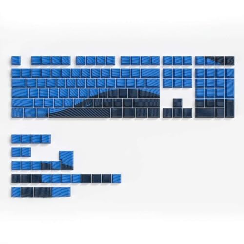QPSJXN Profil Schwarz -Weiß -Topografie -Farbstoff sublimiertes Schlüsselcap -Set 132 Seitendruck MX Switch RGB Backlight Schlüsselcaps(Blue Black) von QPSJXN