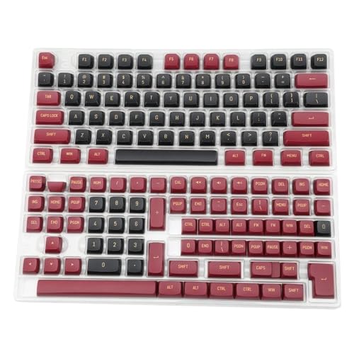 QPSJXN ROTE UND Schwarz Double Shot PBT KeyCap Set 150K CSA -Profil MX -Stil mechanische Schalter(Red Black) von QPSJXN