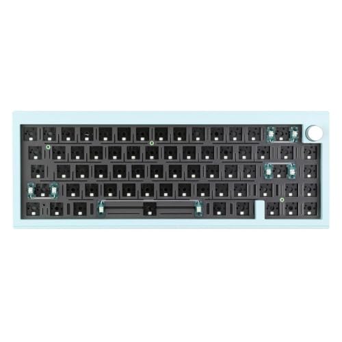 QPSJXN V65 65 Prozent Dichtung montieren mechanische Tastatur verkabelt und drahtloses Heiß-Swap-Aluminium-Hülle PBT-Tastatur und Windows(Blue Trimode Kit) von QPSJXN